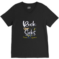 World Down Syndrome Day T Shirt Rock Your Socks Awareness V-neck Tee | Artistshot