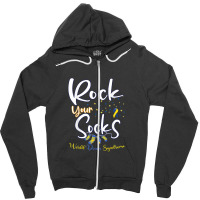 World Down Syndrome Day T Shirt Rock Your Socks Awareness Zipper Hoodie | Artistshot