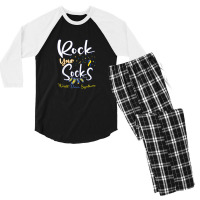 World Down Syndrome Day T Shirt Rock Your Socks Awareness Men's 3/4 Sleeve Pajama Set | Artistshot