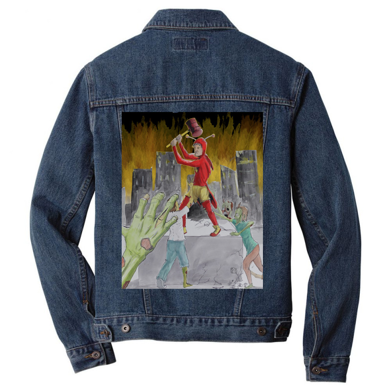 Chapulin Colorado Vs. The Zombies Men Denim Jacket | Artistshot