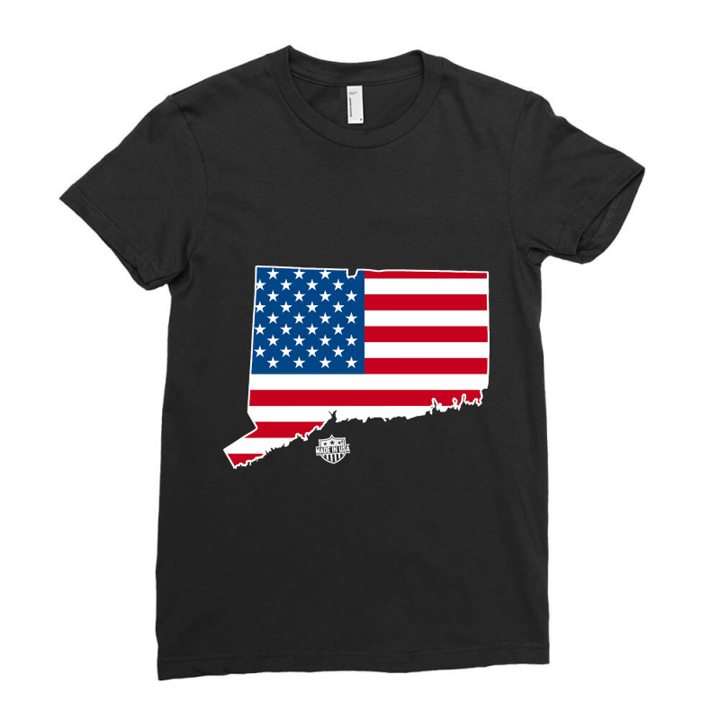 Connecticut Made In The Usa Ladies Fitted T-Shirt by kayakbetween30 | Artistshot