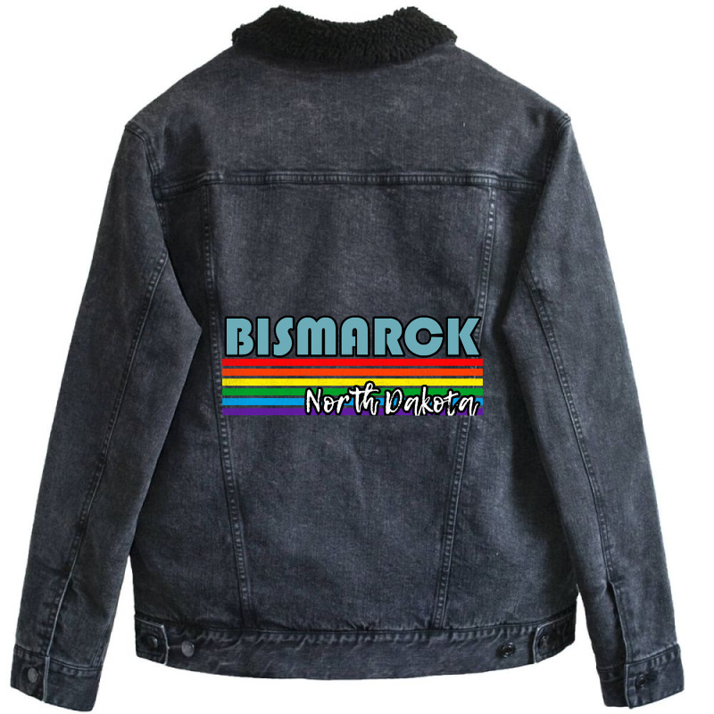 Bismarck North Dakota Pride Shirt Bismarck Lgbt Gift Lgbtq Supporter T Unisex Sherpa-lined Denim Jacket | Artistshot