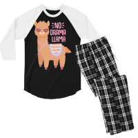 Llama Lover T  Shirt No Probellama T  Shirt Men's 3/4 Sleeve Pajama Set | Artistshot