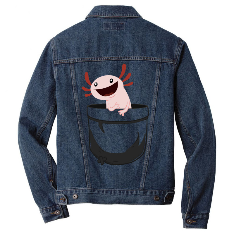 Axolotl In Pocket Kids Aesthetic Men Denim Jacket by halmanmstmp | Artistshot