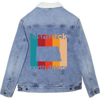 Bismarck North Dakota Retro Unisex Sherpa-lined Denim Jacket | Artistshot