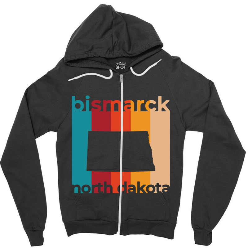 Bismarck North Dakota Retro Zipper Hoodie | Artistshot