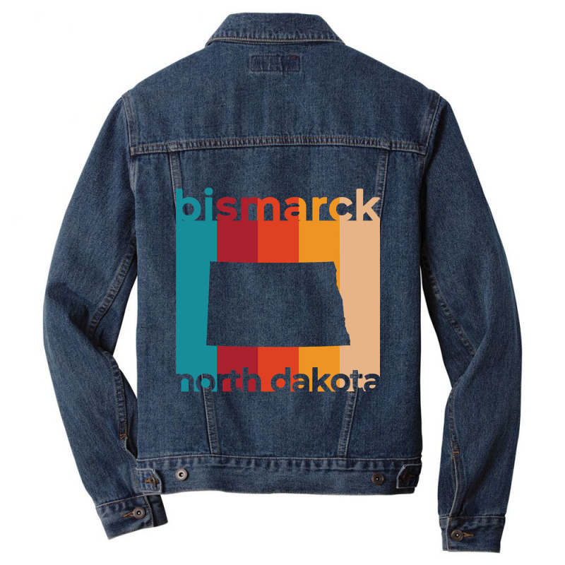 Bismarck North Dakota Retro Men Denim Jacket | Artistshot