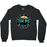 Chapin Lake Fishing Michigan Sunset Crewneck Sweatshirt | Artistshot