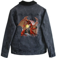 Bakugan Battle Brawlers Ultra Dragonoid Pyrus Hd Kids Green Unisex Sherpa-lined Denim Jacket | Artistshot