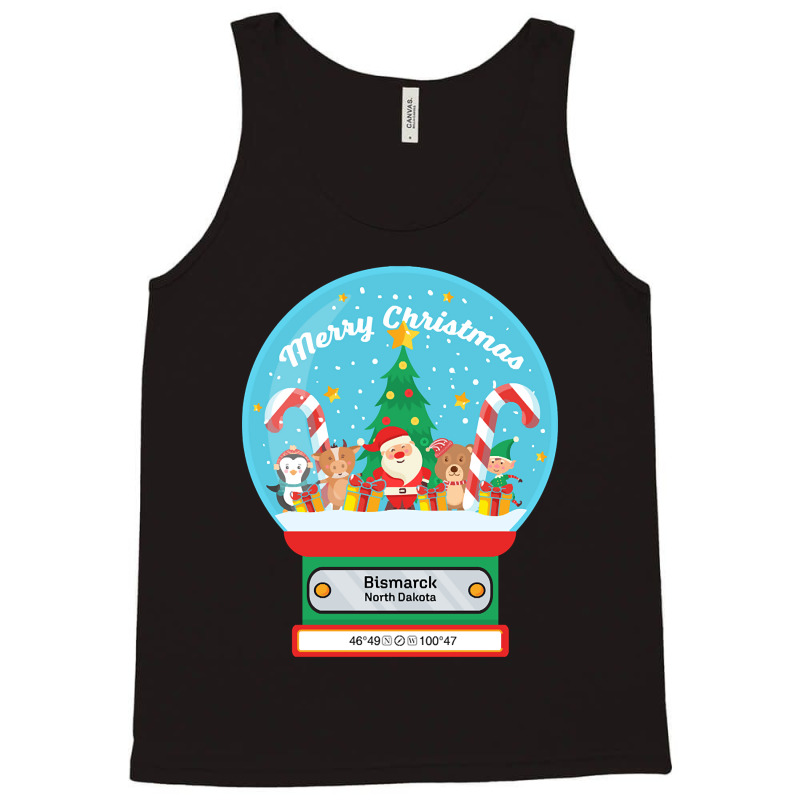 Bismarck North Dakota Usa - Merry Christmas Snowglobe Tank Top | Artistshot