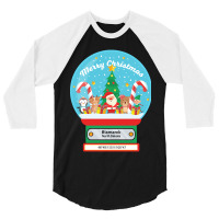 Bismarck North Dakota Usa - Merry Christmas Snowglobe 3/4 Sleeve Shirt | Artistshot