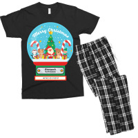 Bismarck North Dakota Usa - Merry Christmas Snowglobe Men's T-shirt Pajama Set | Artistshot