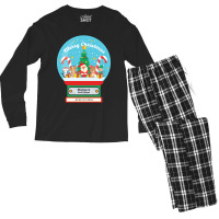 Bismarck North Dakota Usa - Merry Christmas Snowglobe Men's Long Sleeve Pajama Set | Artistshot