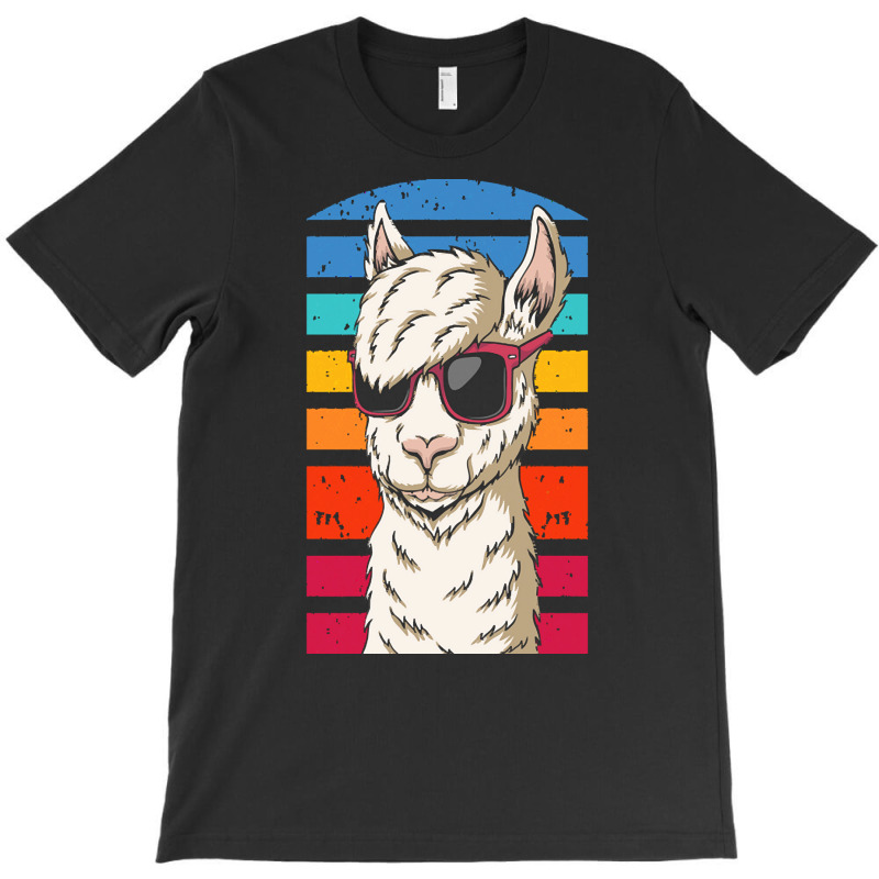 Llama T  Shirt Cool Retrowave Llama With Aesthetic Gradient Colors T T-shirt | Artistshot