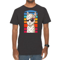 Llama T  Shirt Cool Retrowave Llama With Aesthetic Gradient Colors T Vintage T-shirt | Artistshot