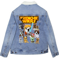 Frenchie Wars   Bulldog   Bulldog Phonecase  Bulldog Gift Unisex Sherpa-lined Denim Jacket | Artistshot