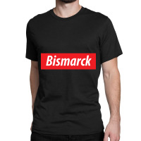 'bismarck' North Dakota Usa White Text On A Red Background Classic T-shirt | Artistshot