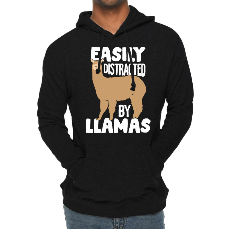 Llama T  Shirt Easily Distracted By Llamas Animal Lover Gift T  Shirt Lightweight Hoodie | Artistshot