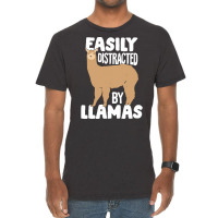 Llama T  Shirt Easily Distracted By Llamas Animal Lover Gift T  Shirt Vintage T-shirt | Artistshot