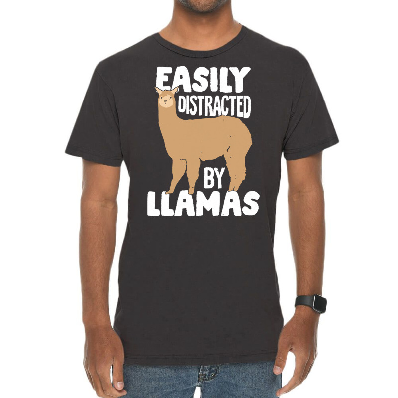 Llama T  Shirt Easily Distracted By Llamas Animal Lover Gift T  Shirt Vintage T-shirt | Artistshot