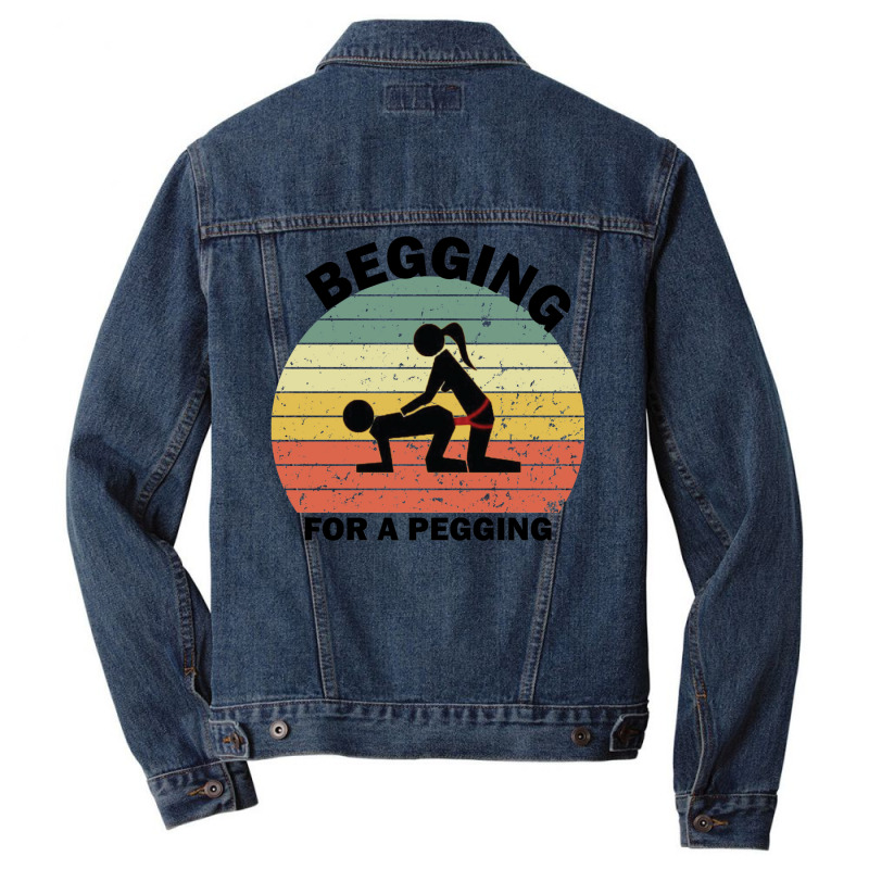 Begging For A Pegging Dominatrix Mistress Bdsm Pegged Men Denim Jacket | Artistshot