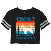 Petit Basset Griffon Vendeen T  Shirt A Woman Cannot Survive On Wine A Scorecard Crop Tee | Artistshot