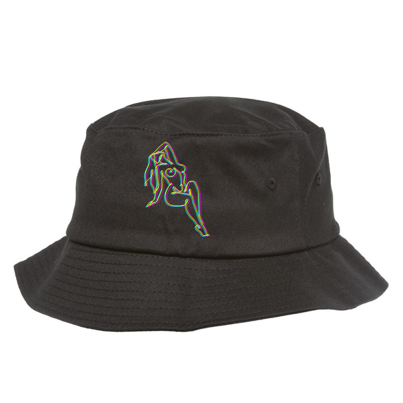 Colorful Line Work Girl Premium Bucket Hat by JohnNichols89123 | Artistshot