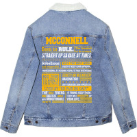 Mcconnell Name Shirt Mcconnell Born To Rule Unisex Sherpa-lined Denim Jacket | Artistshot