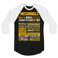 Mcconnell Name Shirt Mcconnell Born To Rule 3/4 Sleeve Shirt | Artistshot