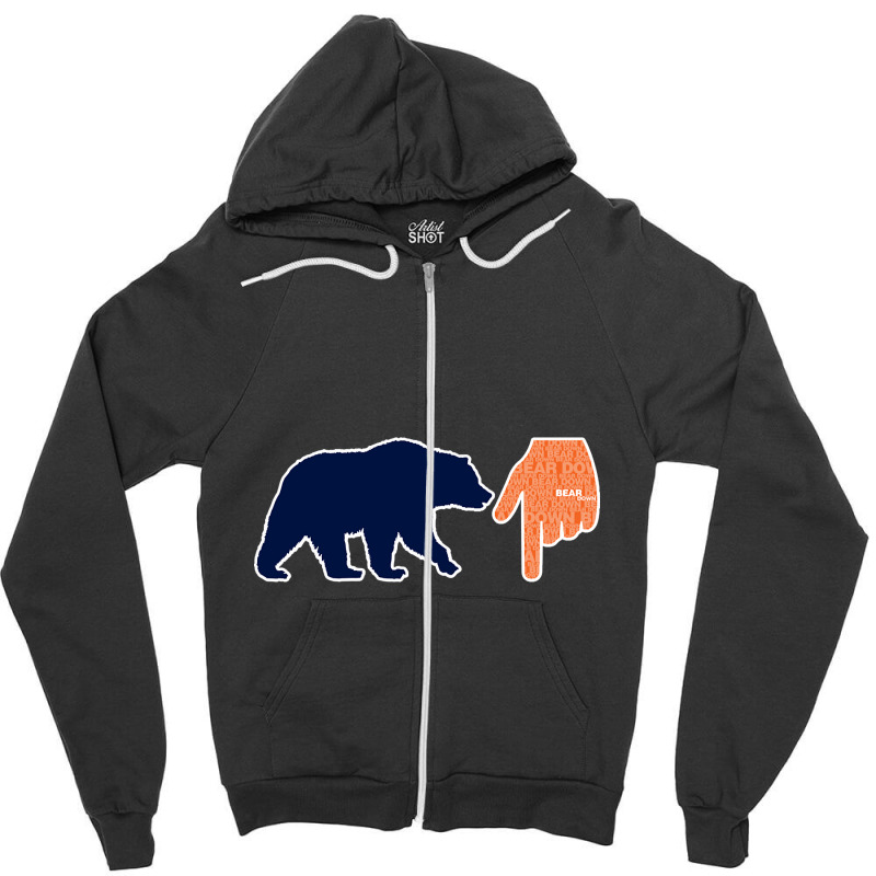 Bear Down Hand Zipper Hoodie by fumbledeafness270 | Artistshot