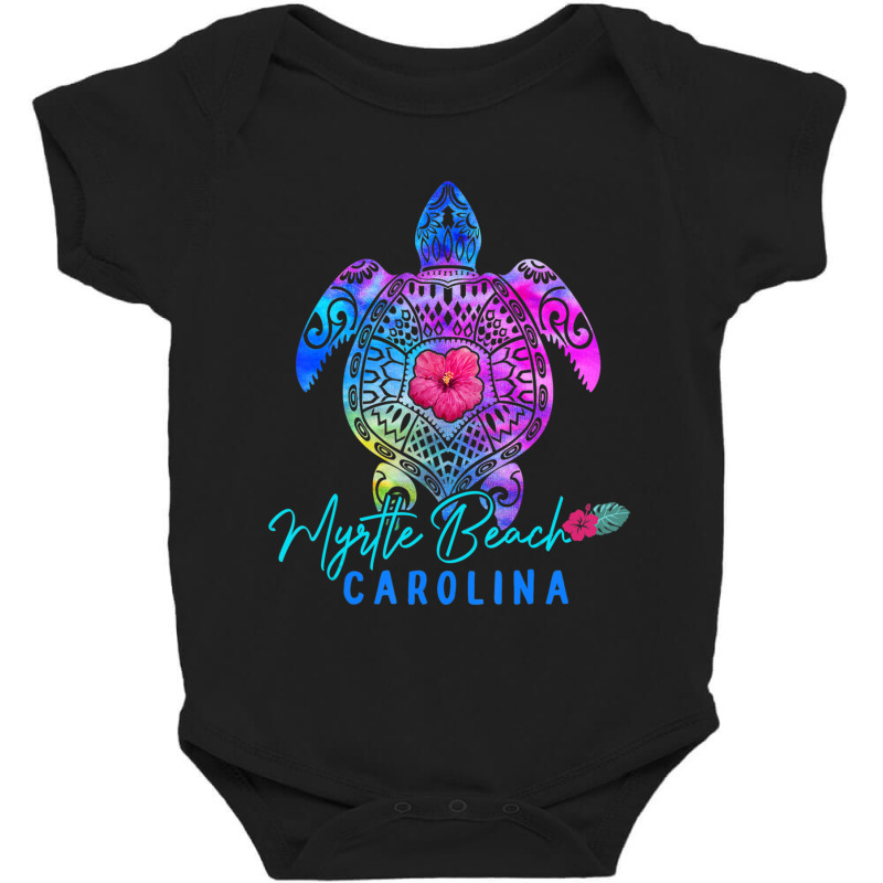 Limited Edition Myrtle Beach Carolina Tie Dye Sea Turtle Vacation 2022 Baby Bodysuit by behindcedar22 | Artistshot