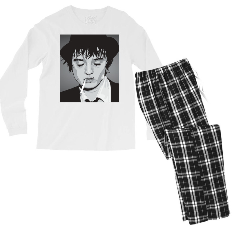 Pete Doherty Smoking Cigarette Men's Long Sleeve Pajama Set by humekyesliet | Artistshot