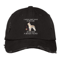 Berger Picard And Wine Funny Dog Vintage Cap | Artistshot