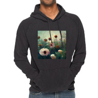 Pastel Colored Wildflowers Growing In A Garden Vintage Hoodie | Artistshot