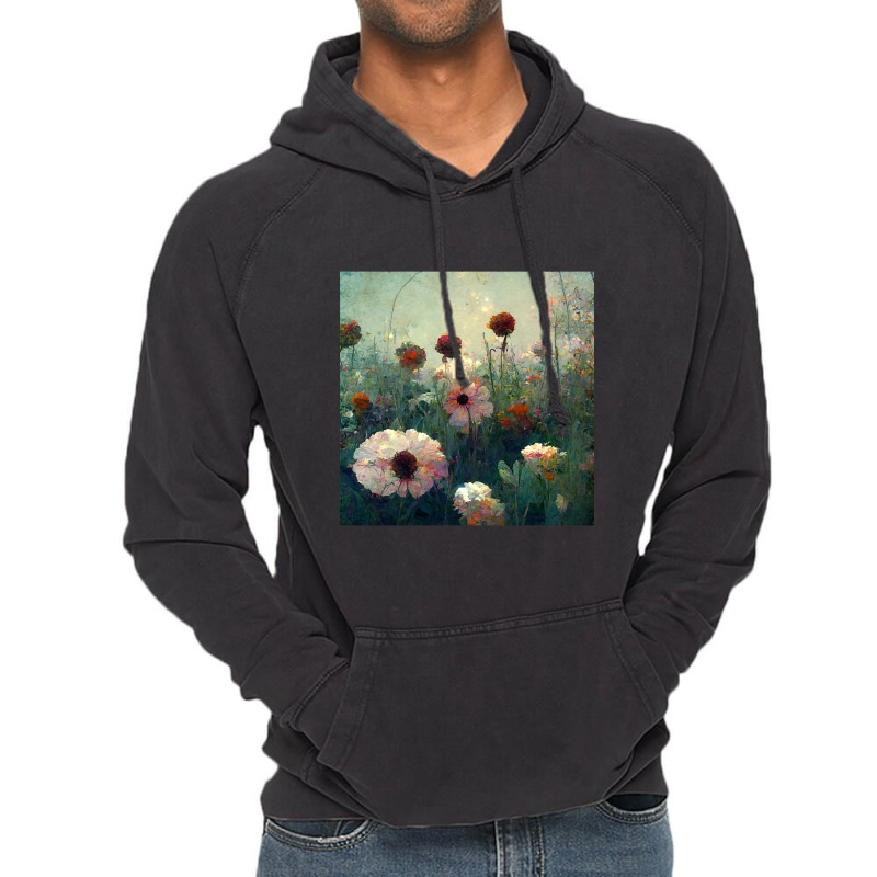 Pastel Colored Wildflowers Growing In A Garden Vintage Hoodie by mrbigzeroht | Artistshot