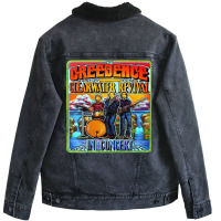 Creedence Clearwater Revival In Concert  Premium Unisex Sherpa-lined Denim Jacket | Artistshot