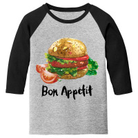 Bon Appetit Burger Youth 3/4 Sleeve | Artistshot