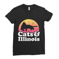 Cats And Illinois Gift For Men, Women, Kids Ladies Fitted T-shirt | Artistshot