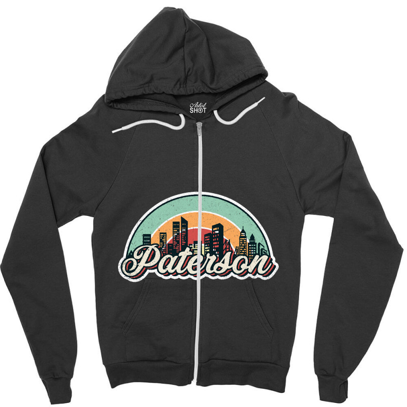 Paterson City Retro Zipper Hoodie | Artistshot