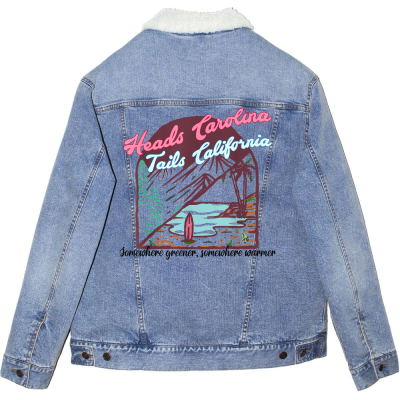 Heads Carolina Tail California Western Summer Beach Paradise T Shirt Unisex Sherpa-lined Denim Jacket | Artistshot