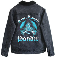 Pondering My Orb   Live, Laugh Ponder T Shirt Unisex Sherpa-lined Denim Jacket | Artistshot