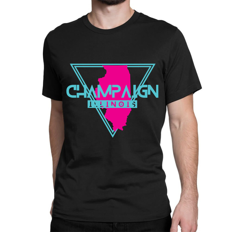 Champaign Illinois Retro Vintage Triangle Il Classic T-shirt by ternacanuda251 | Artistshot