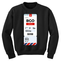 Bergen Boarding Pass Youth Sweatshirt | Artistshot