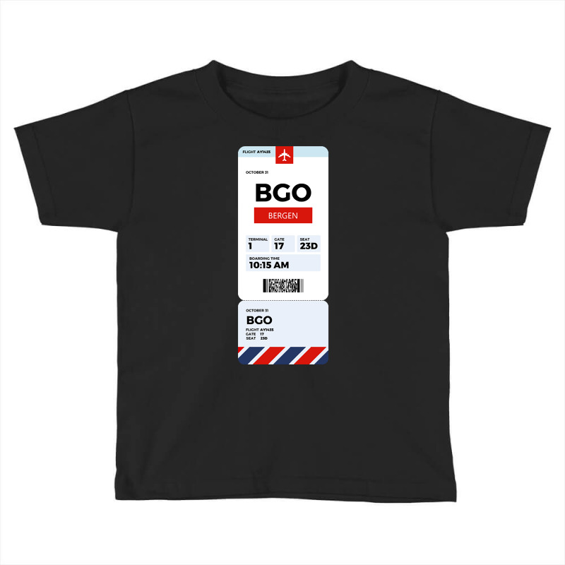 Bergen Boarding Pass Toddler T-shirt | Artistshot