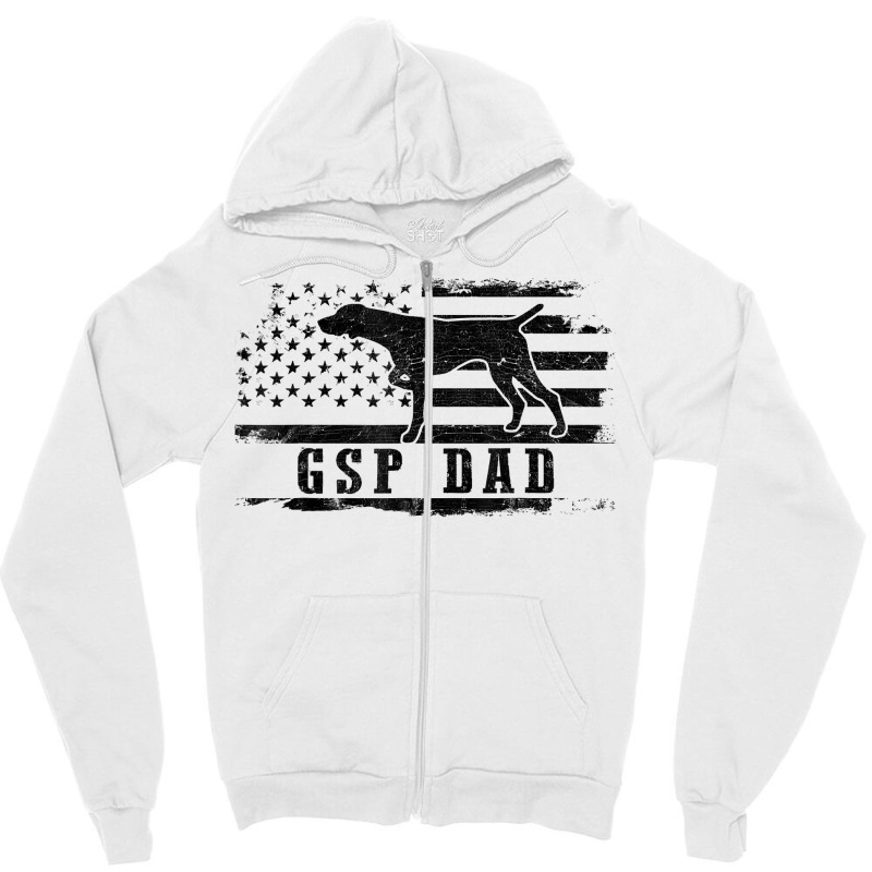 Mens Gsp Dad Usa American Flag German Shorthaired Pointer Dog T Shirt Zipper Hoodie by ardylanda | Artistshot