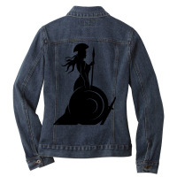 Minerva Greek Goddess Goddess Of Wisdom Greek Mythology Ladies Denim Jacket | Artistshot