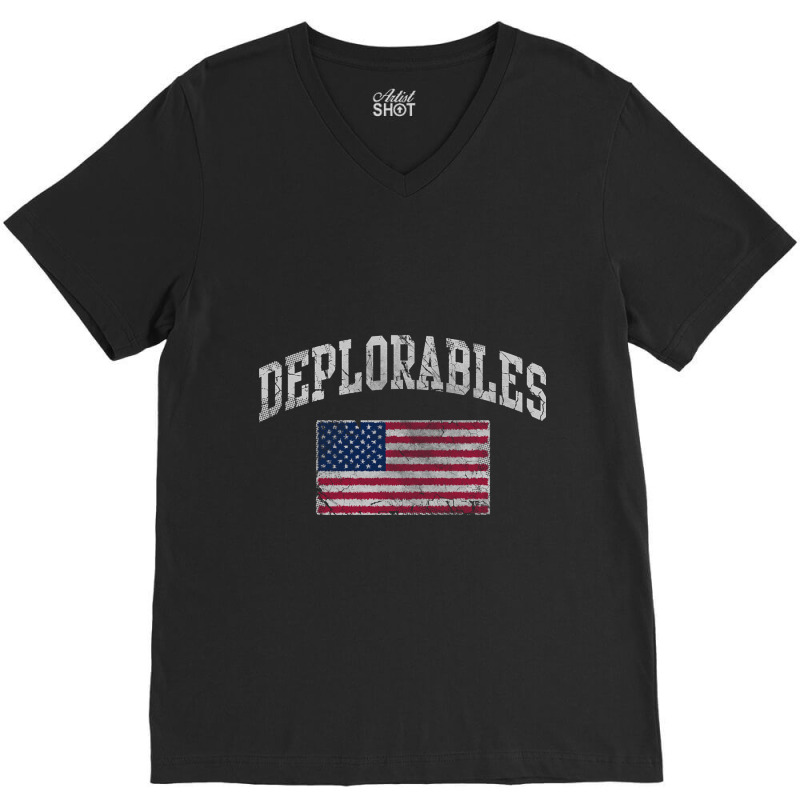 Patriotic Deplorables Flag V-Neck Tee by mrbigzeroht | Artistshot