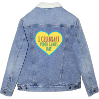 National Video Games Day Unisex Sherpa-lined Denim Jacket | Artistshot