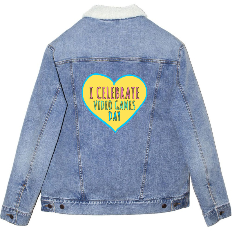 National Video Games Day Unisex Sherpa-lined Denim Jacket | Artistshot