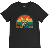 Best Cat Uncle Ever Funny Cat Daddy Father's Day Gift V-neck Tee | Artistshot